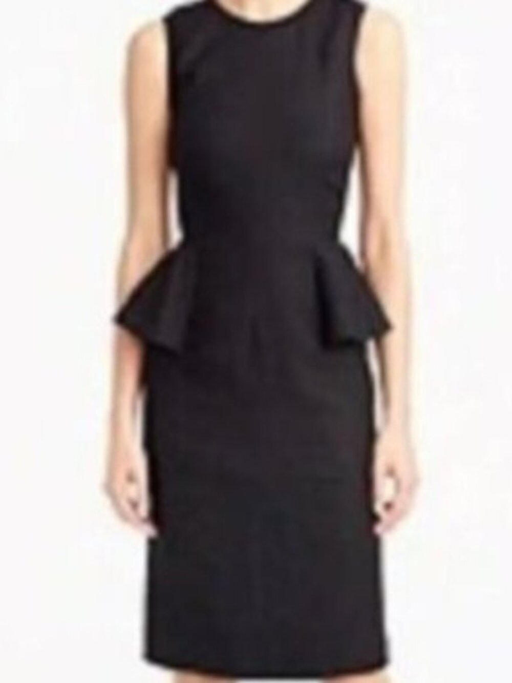J.Crew Black Linen Peplum Midi Dress Sleeveless Size 8T New With Tags